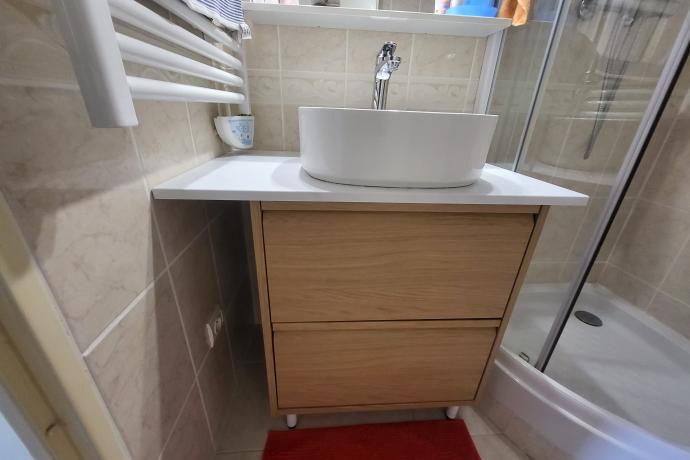 Lavabo sur meuble 2 tiroirs - Sèche serviettes