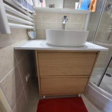 Lavabo sur meuble 2 tiroirs - Sèche serviettes